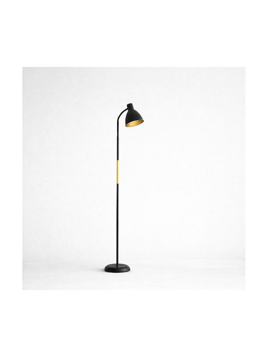 VenCore Floor Lamp H150xL23cm with Socket for E27 Bulb Black