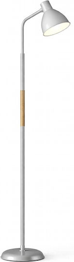 VenCore Stehlampe H150xLänge23cm mit Lampenbirnensockel E27 Silber