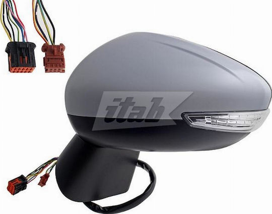 Electric Heated Electric Folding Painted Mirror with Signal & Safety Light 10 Pin A Quality Convex Glass Suitable for Citroen C3 Air Cross 2021-2024 2r/2c 98179855xt Left 1 Pc