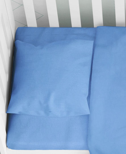 Dimcol Fată De Pernă Solidă Pentru Copii Din 100% Bumbac 35x45cm Albastru Deschis
