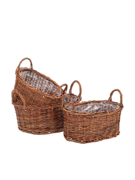 Iliadis Wicker Multicolour Plant Pots 37x25x15cm 3pcs