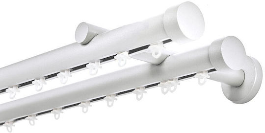 MRShome Toledo Two-Way Metallic Curtain Track in White Colour 240cm MRS902WH240D