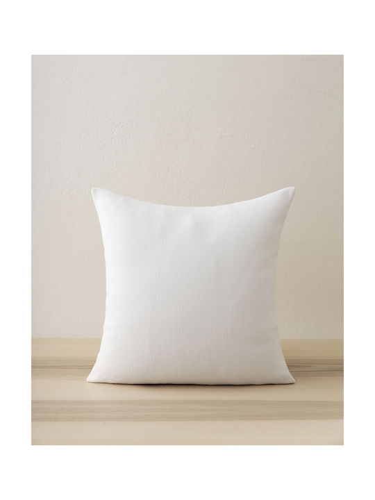 Nima Decorative Pillow Case Iris From 100% Cotton White 45x45cm