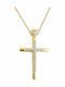 Kritsimis Gold Cross 14K Double Sided with Chain
