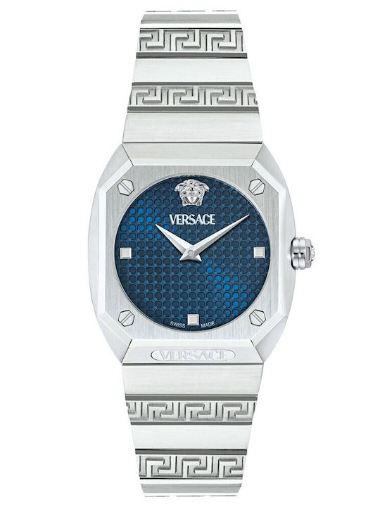 Versace Lady Γυναικείο Ρολόι Μπαταρίας με Μπλε ...