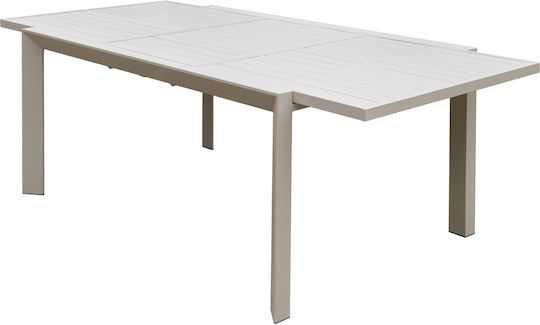 Masă De Exterior Din Aluminiu Extensibilă Crem 220x100x75cm
