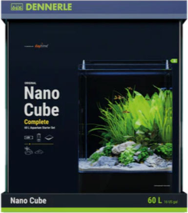 Dennerle Nano Cube Complete Aquarium Capacity 60l with Lighting Black Filter