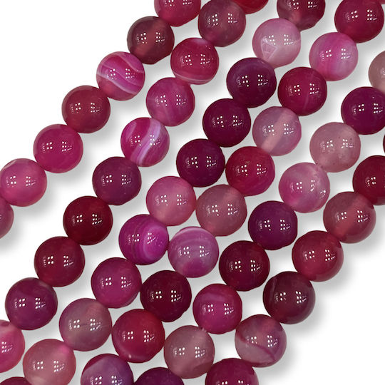Mărgea Agat Albastru-Roz Fucsia Pietre 10mm