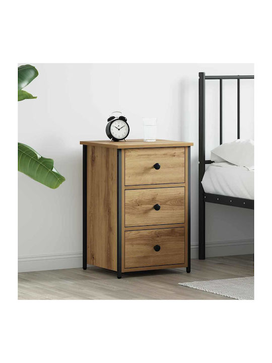 Metallic Brown Bedside Table 40x36x60cm