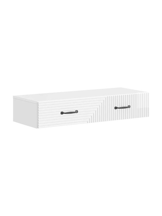 White Wooden Bedside Table 87.5x34.5x17cm