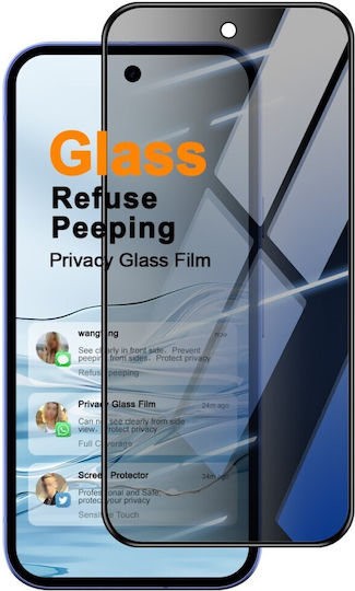 Google Pixel 10a 5g Imak Privacy Full Tempered Glass Screen Protector Black