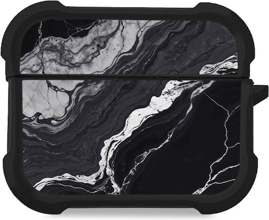 Sonique Marble Series Silicone Case In Black Colour For Apple AirPods Pro 3