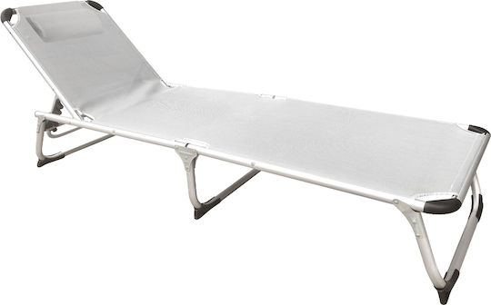 ArteLibre Strandliege Weiß Aluminium 188x58x28cm