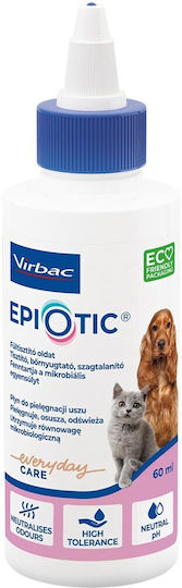 Virbac Epiotic Почистващ Лосион За Уши Течен За Кучета Котки 60 Мл