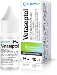 Eurowet Vetaseptol Почистващи Капки За Очи Нос Кучета Котки 10 Ml