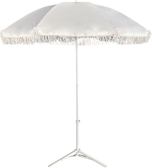 ArteLibre Folding Beach Umbrella Diameter 1.8m White