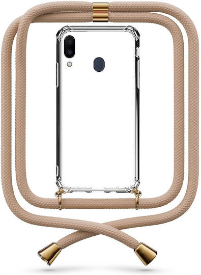 Θήκη Κινητού Διάφανη Κορδόνι Beige Galaxy M20