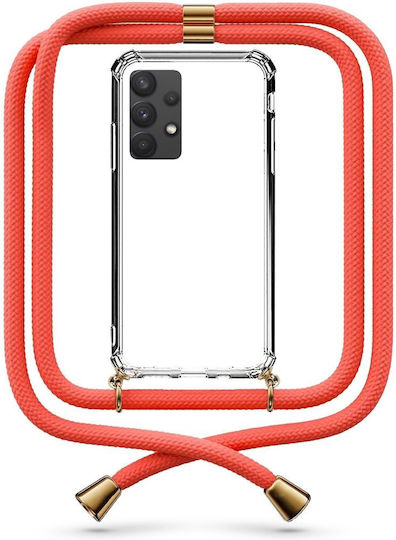 Transparente Handyhülle mit Nackenriemen Coral für Galaxy A32 4G