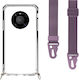 Handyhülle Transparent Nackenriemen Lila Huawei Mate 40