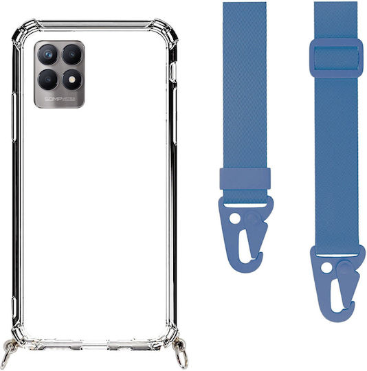 Husă Telefon Transparentă Curea Albastră Realme 8i