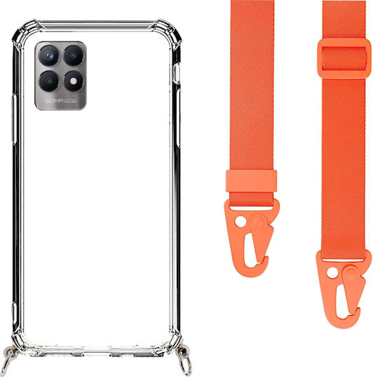 Mobile Phone Case Transparent Strap Orange Realme 8i