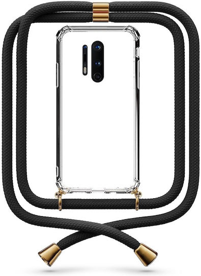 Husă Telefon Transparentă Curea Neagră OnePlus 8 Pro