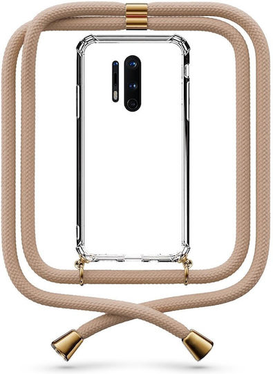 Θήκη Κινητού Διάφανη Κορδόνι Beige Oneplus 8 Pro