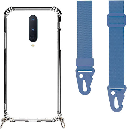 Калъф за мобилен телефон Прозрачен Каишка Син OnePlus 8