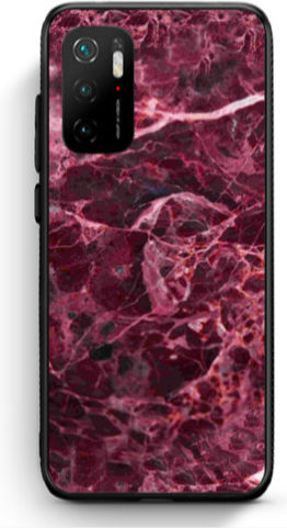 Xiaomi Poco M3 Pro Marble Cherry Black Glossy Case