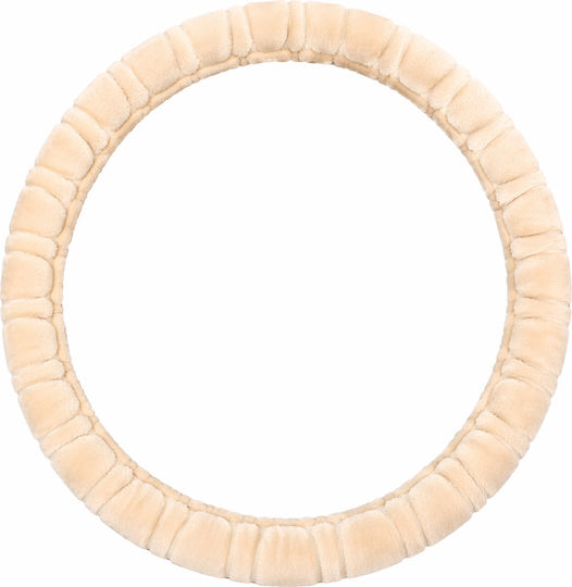 Car Steering Wheel Cover Beige 37-39cm Pvc & Rubber Anti-Slip Universal