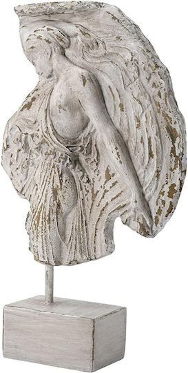 Artekko Maenad Tabletop Polyresin Decorative White Patina 20.5x6.7x33.5 Cm
