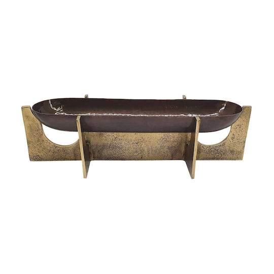 Artekko Luxe Διακοσμητικό Μπωλ Μεταλλικό Χρυσό 49x16.5x3.3cm