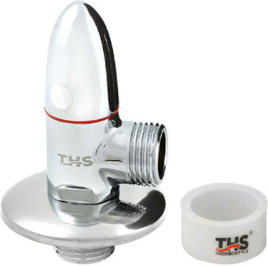 Сферичен Кран 1/2'' * 3/8'' Ъглов Розетен Керамичен Главен Ths Thermostyle Платинен Турбоп Ths Thermost