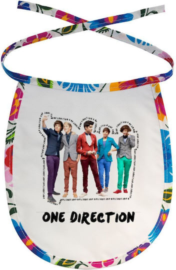 Koupakoupa One Direction Waterproof Baby Bib Made of 100% Cotton with Lace Band Colored