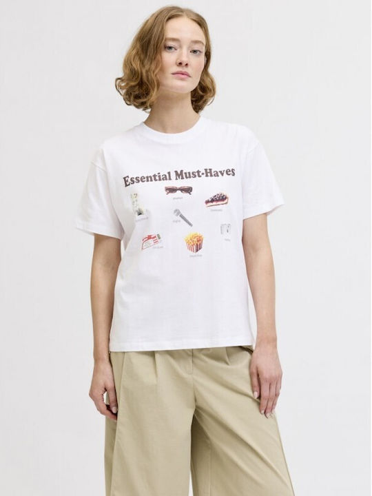 Jack & Jones Γυναικείο T-shirt Bright White