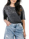 Γυναικείο Crop T-shirt Faded-black
