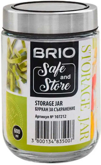 Brio Mate Ваза за Обща Употреба с Капак Прозрачен 600ml