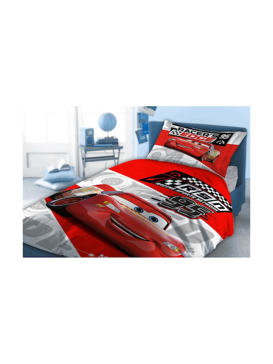 Disney Σετ Σεντόνια Μονά Βαμβακερά Cars Red 160...