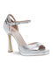 Damen Sandalen Aus Leder Silber