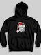 Fleece Kinder-Sweatshirt mit Kapuze und Taschen Schwarz