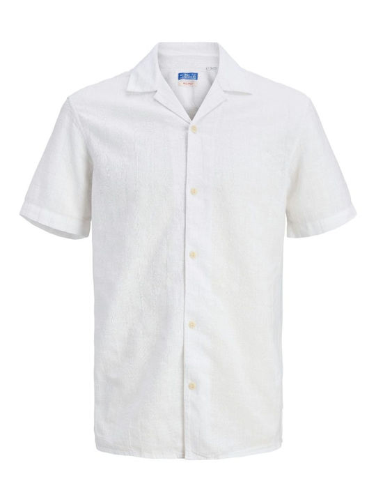 Jack & Jones Къс Ръкав Ленена Риза в Стандартна...