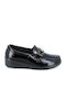 Lackleder Damen Mokassins in Schwarz Farbe