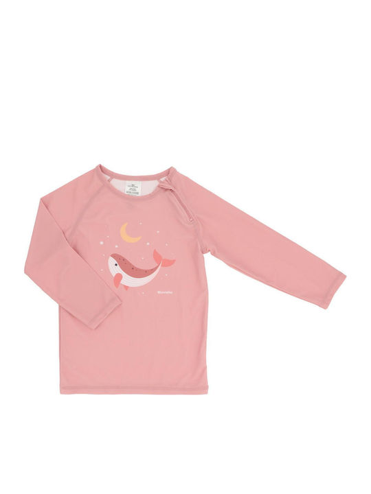 Tutete Kids Swimwear Rashguard With Long Sleeve Pink Whale