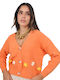 Women's Knitted Orange Cardigan