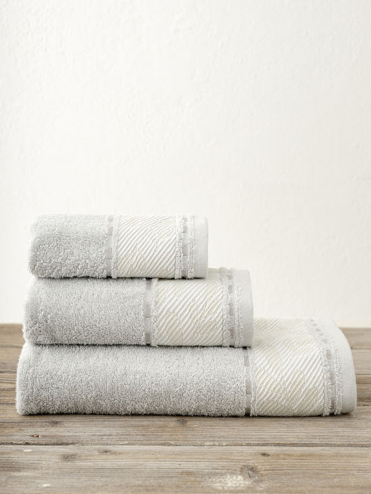 Kocoon Set Of 3 Bath Towels Leasly Leasly Gray Weight 420gsm