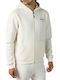 Ανδρική Ζακέτα Fleece με Κουκούλα White