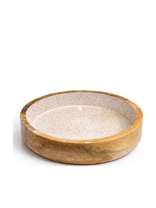 e-exoplismos Σαλατιέρα Ξύλινη Λευκή 25x25x6cm