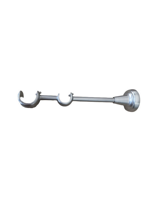 Frans Curtain Rail Base Wall Metallic Silver