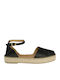 Leather Women's Espadrilles in Black Colour