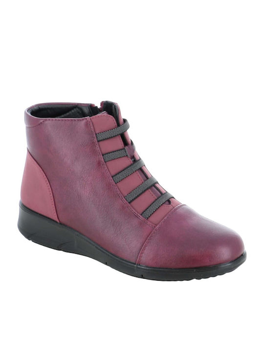 Damen Stiefeletten Burgundisch